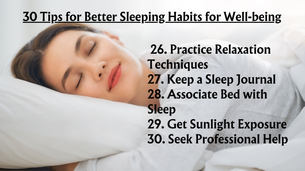 30 Tips for Better Sleeping Habits for Well-being